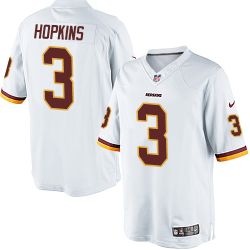 Men's Limited Dustin Hopkins Nike Jersey White Road - #3 NFL Washington Redskins